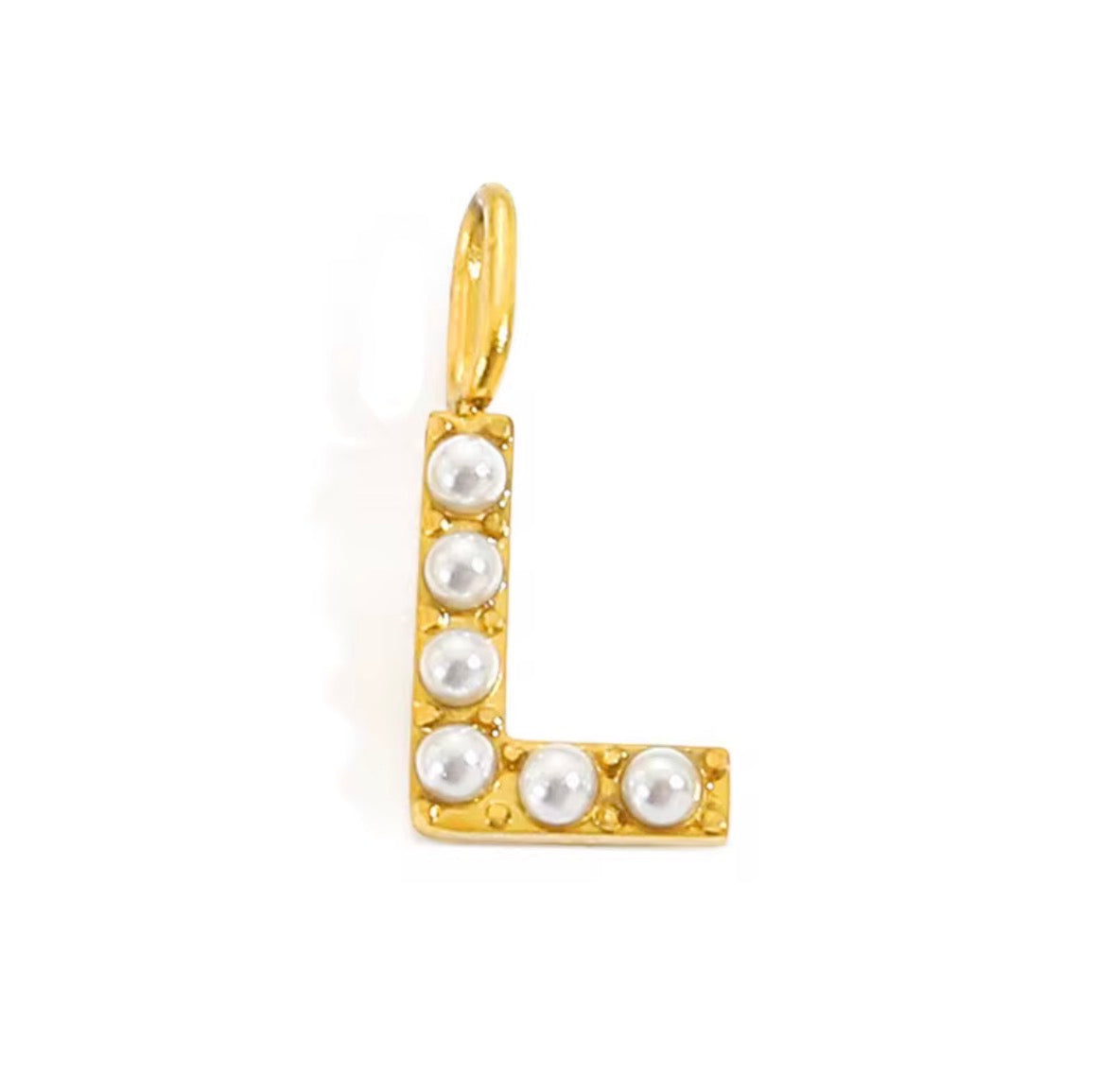 Core Pearl Initial Charm Necklace – 18K Gold PVD Stainless Steel