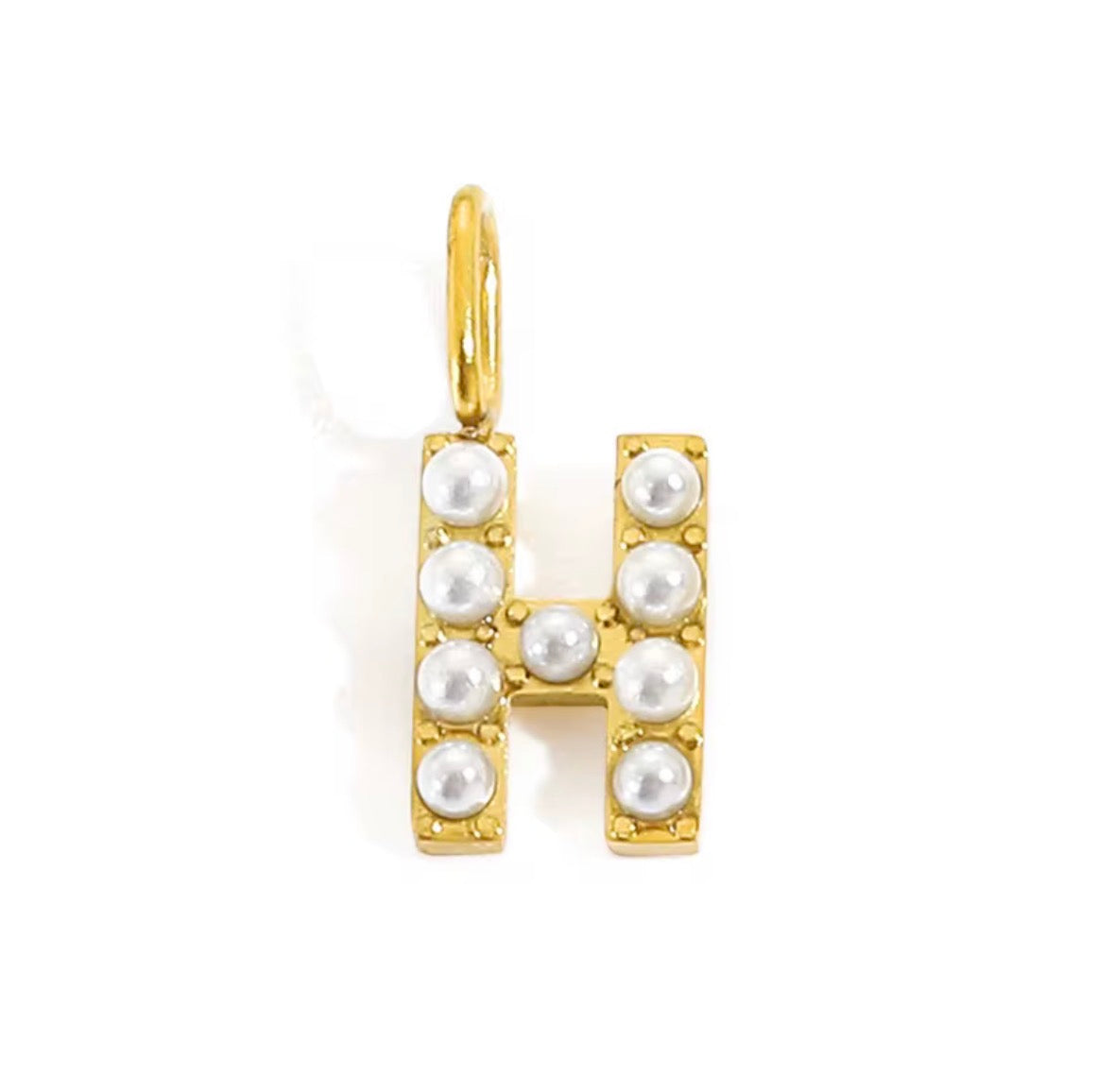 Core Pearl Initial Charm Necklace – 18K Gold PVD Stainless Steel