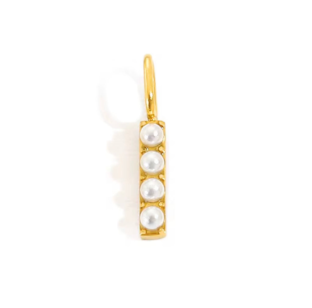 Core Pearl Initial Charm Necklace – 18K Gold PVD Stainless Steel