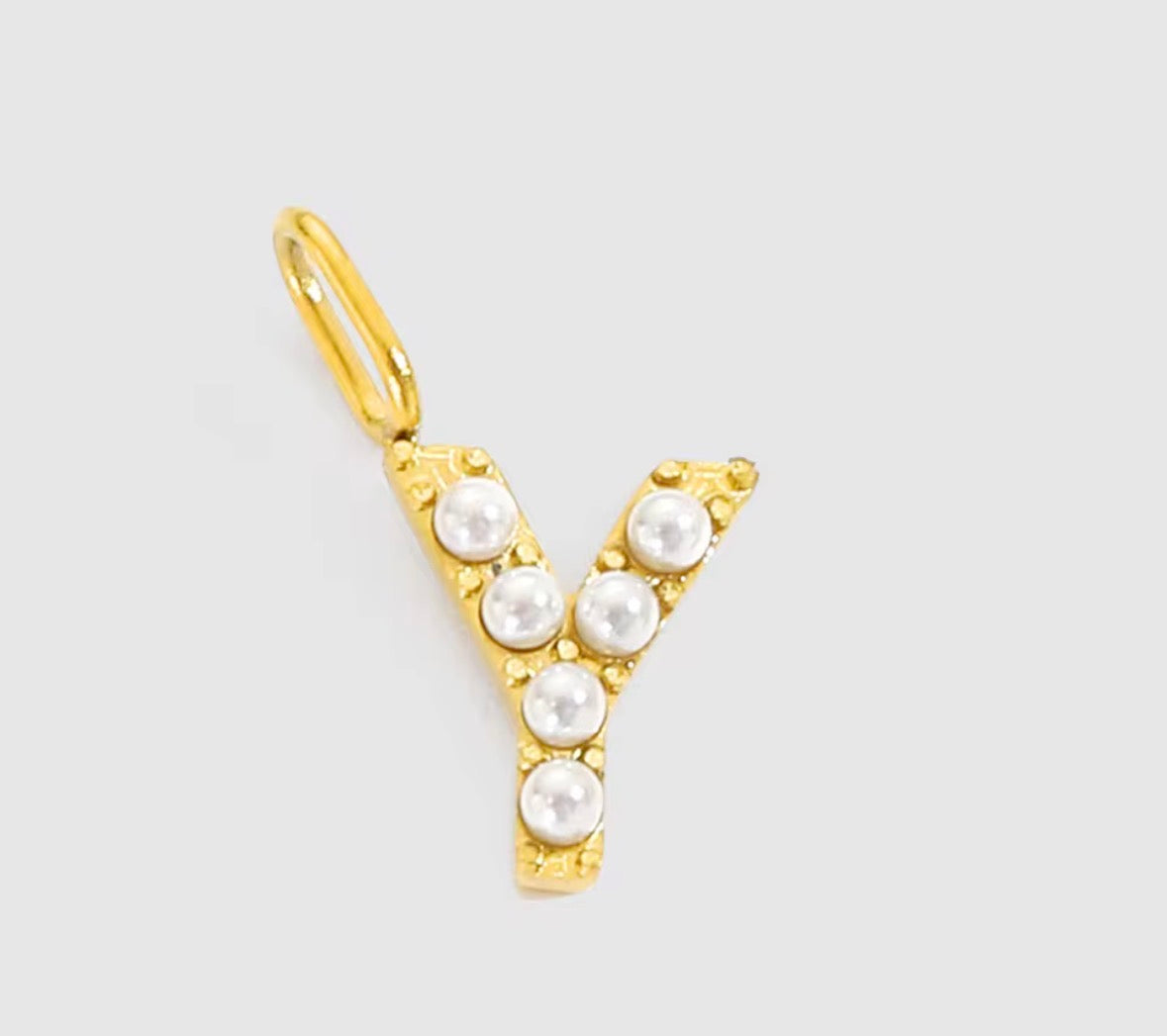 Core Pearl Initial Charm Necklace – 18K Gold PVD Stainless Steel