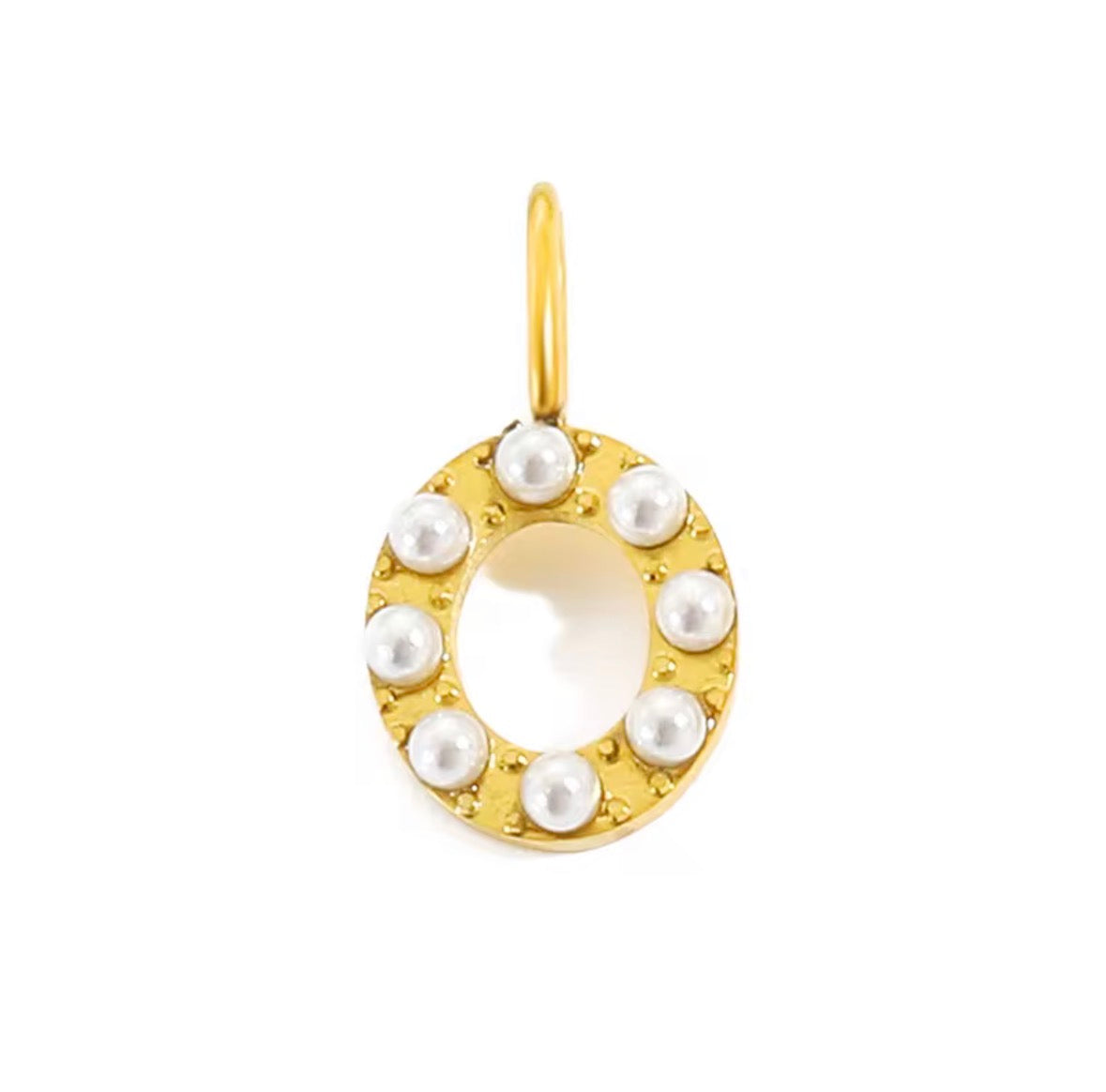 Core Pearl Initial Charm Necklace – 18K Gold PVD Stainless Steel