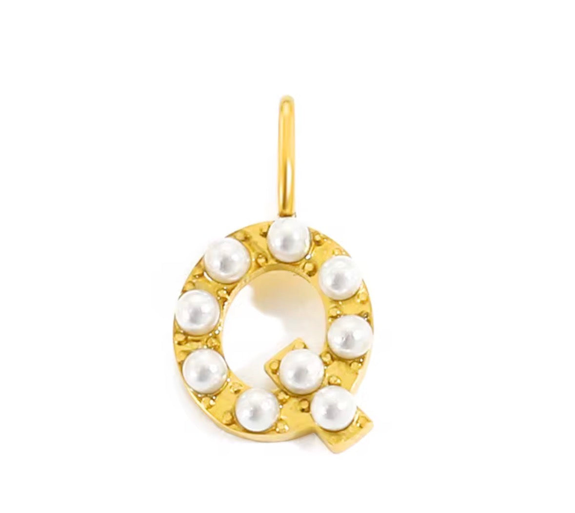 Core Pearl Initial Charm Necklace – 18K Gold PVD Stainless Steel