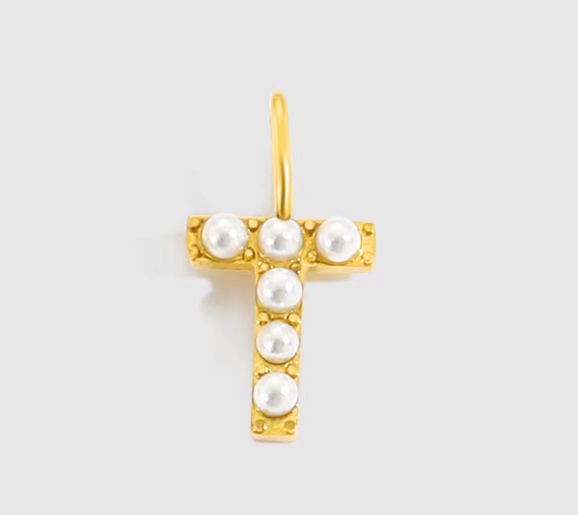 Core Pearl Initial Charm Necklace – 18K Gold PVD Stainless Steel