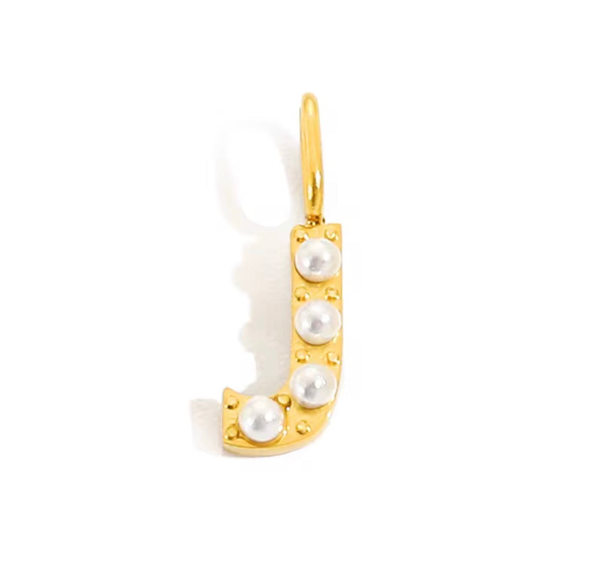 Core Pearl Initial Charm Necklace – 18K Gold PVD Stainless Steel