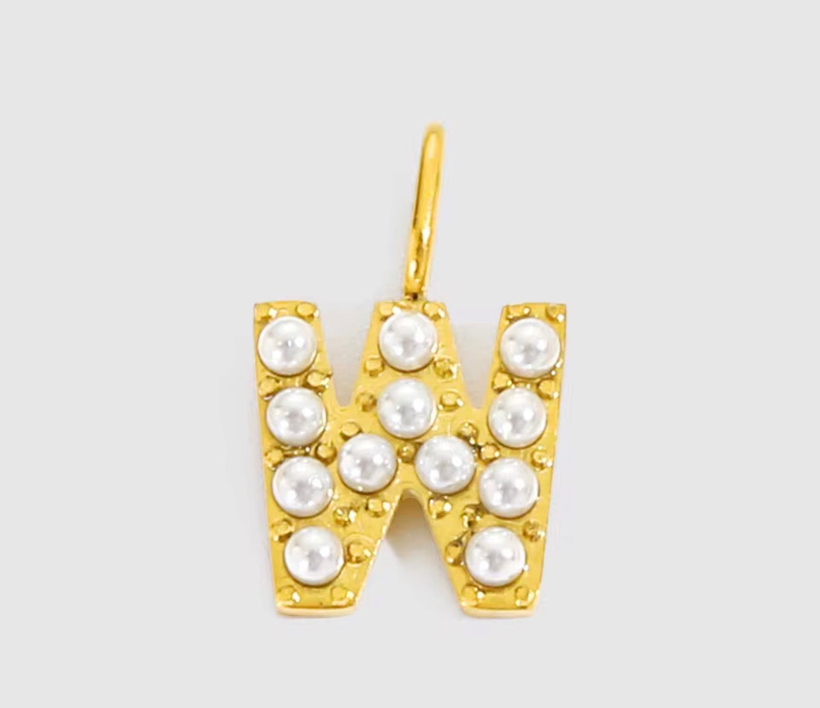Core Pearl Initial Charm Necklace – 18K Gold PVD Stainless Steel