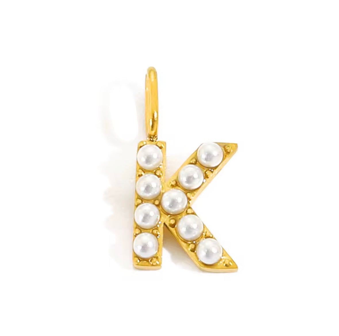 Core Pearl Initial Charm Necklace – 18K Gold PVD Stainless Steel
