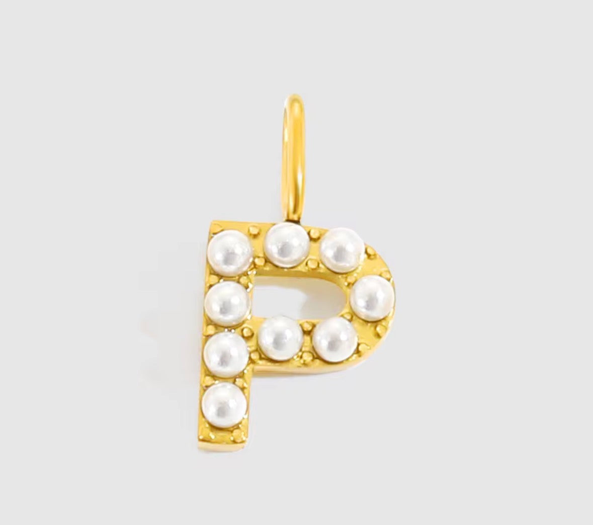 Core Pearl Initial Charm Necklace – 18K Gold PVD Stainless Steel