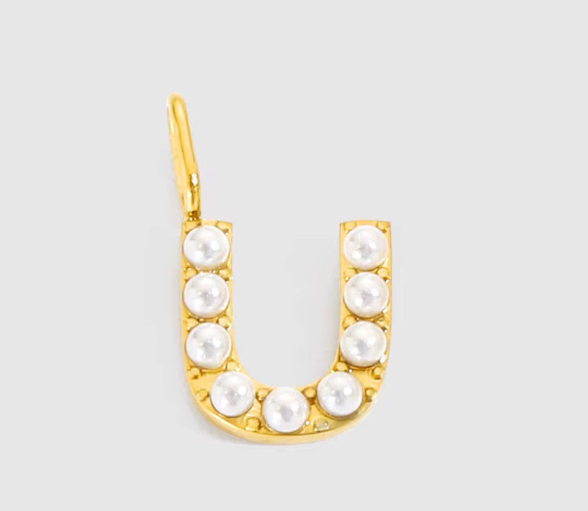 Core Pearl Initial Charm Necklace – 18K Gold PVD Stainless Steel