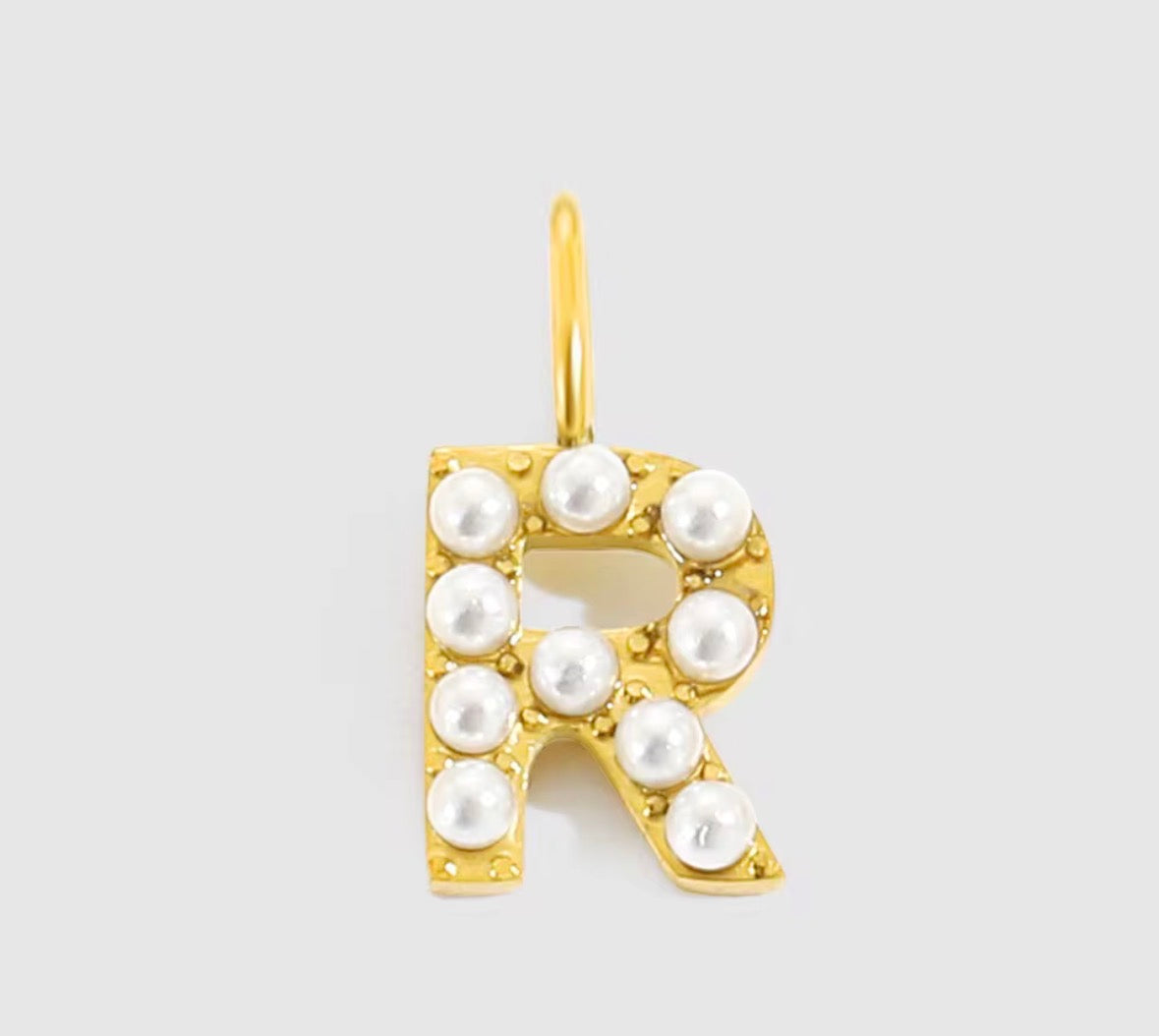 Core Pearl Initial Charm Necklace – 18K Gold PVD Stainless Steel