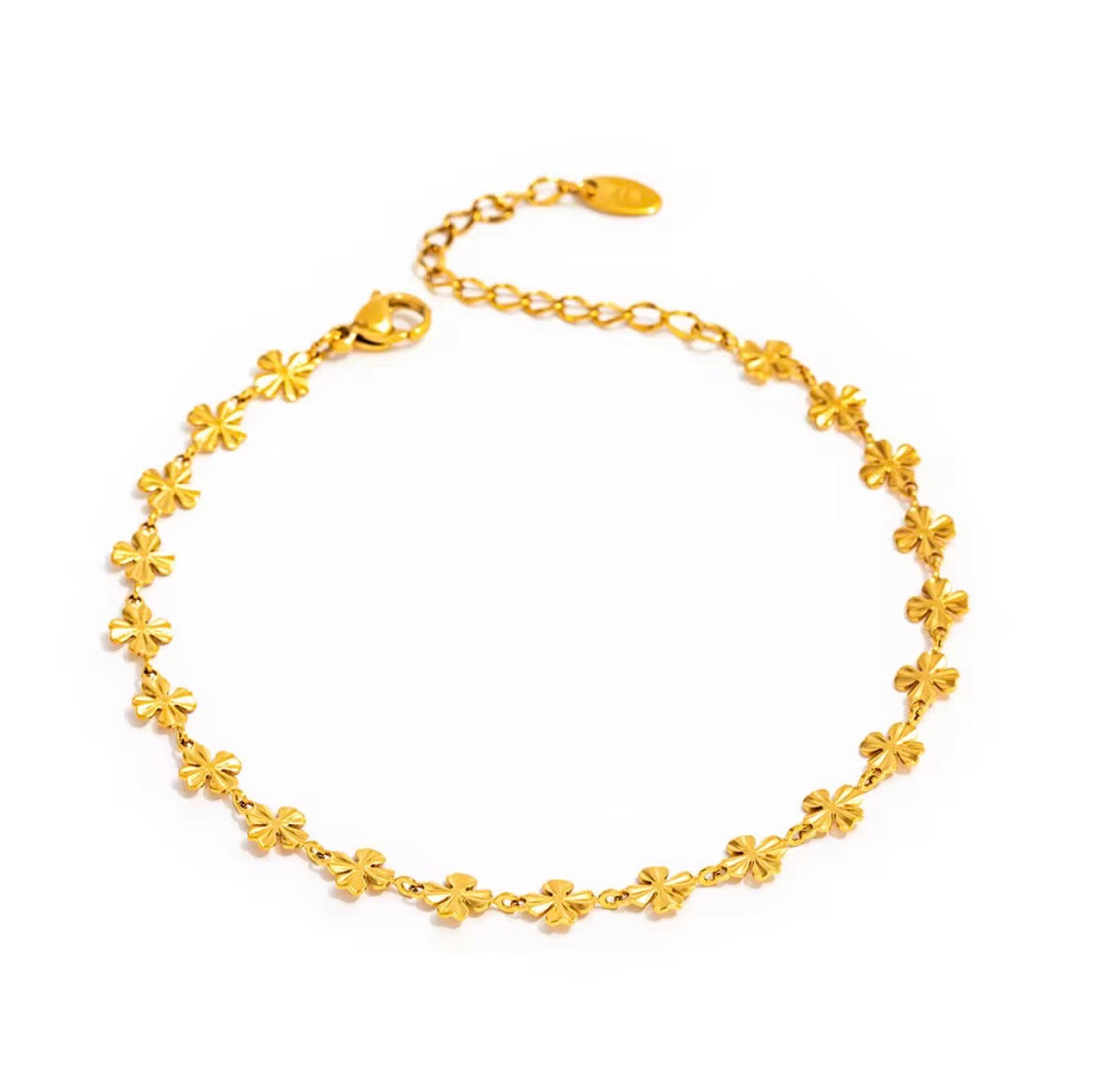 Core Textured Flower Anklet