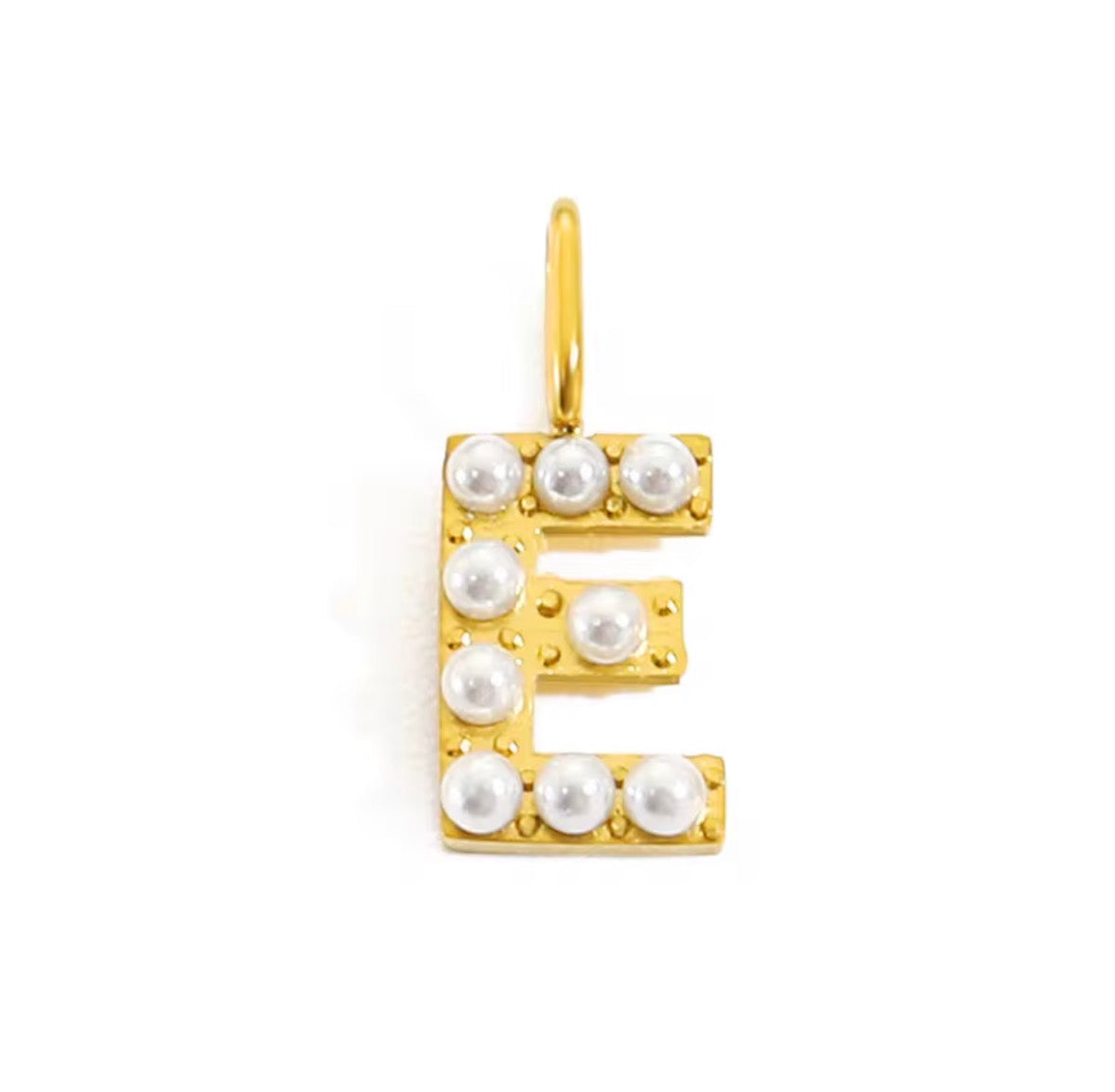 Core Pearl Initial Charm Necklace – 18K Gold PVD Stainless Steel