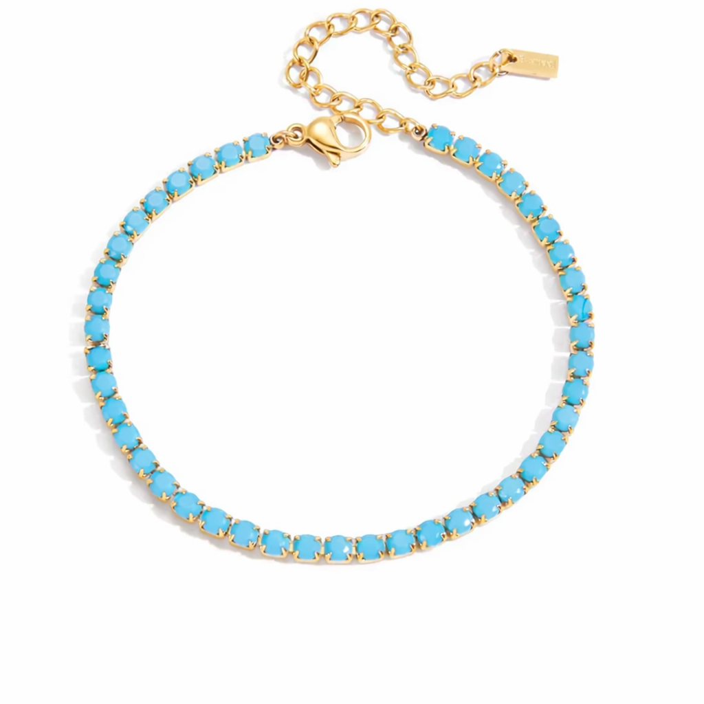 Core Azure Tennis Link Bracelet