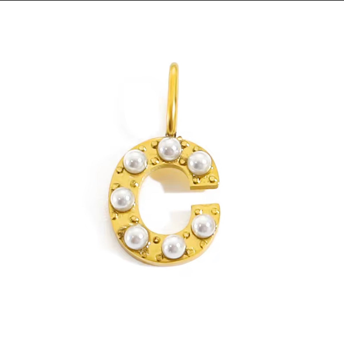 Core Pearl Initial Charm Necklace – 18K Gold PVD Stainless Steel