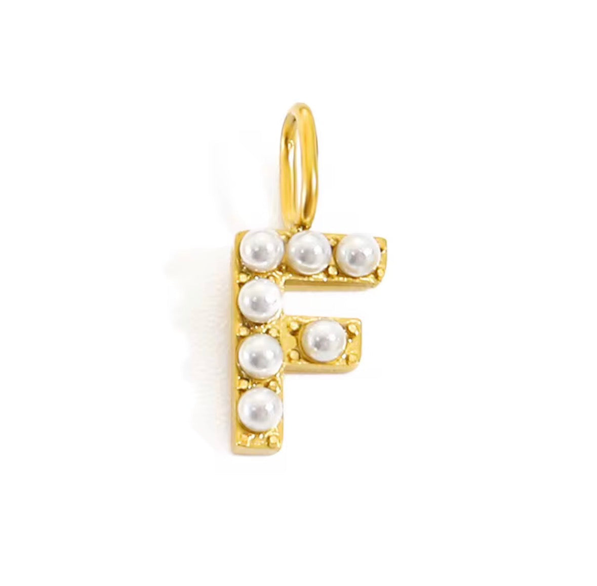 Core Pearl Initial Charm Necklace – 18K Gold PVD Stainless Steel