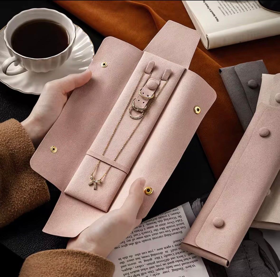 Microfiber Travel Jewelry Organizer