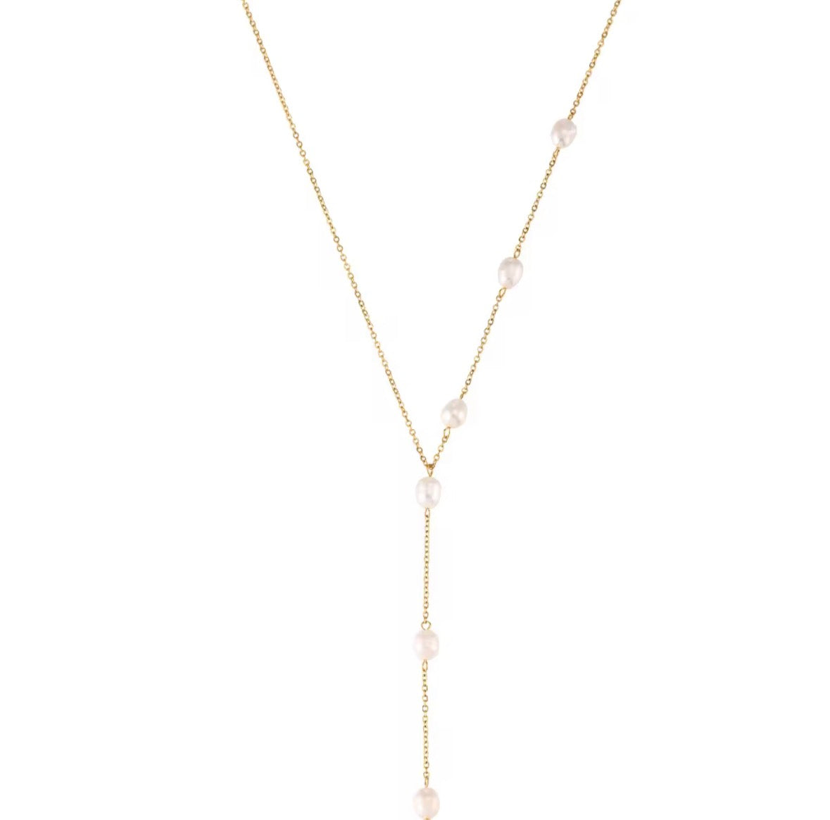 Essentials 18k 304 Stainless Steel Lustre Lariat