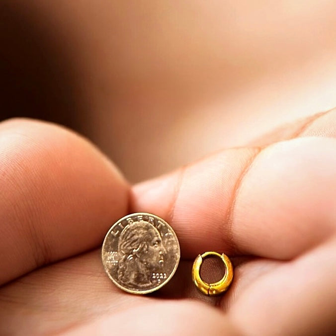 Signature Perfectly Petite Huggies-  316L Stainless Steel • 18K PVD Gold