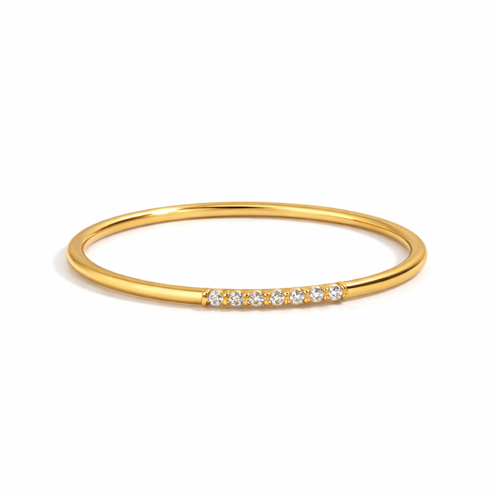 Essentials Fine Line Pavé Ring | 18K Gold 304 Stainless Steel Waterproof Jewelry