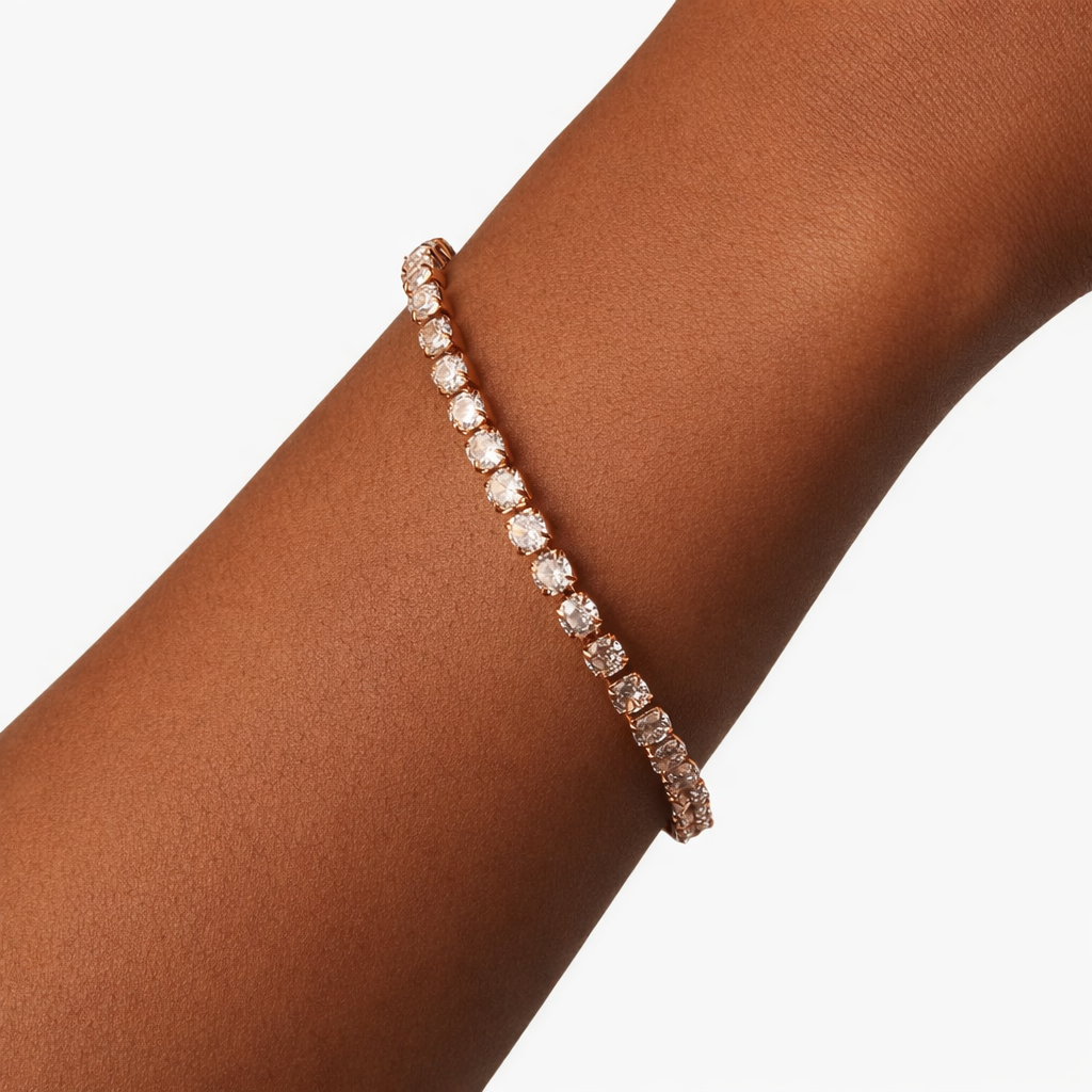 Signature Luxe Line Tennis Bracelet-  316L Stainless Steel • 18K PVD Gold