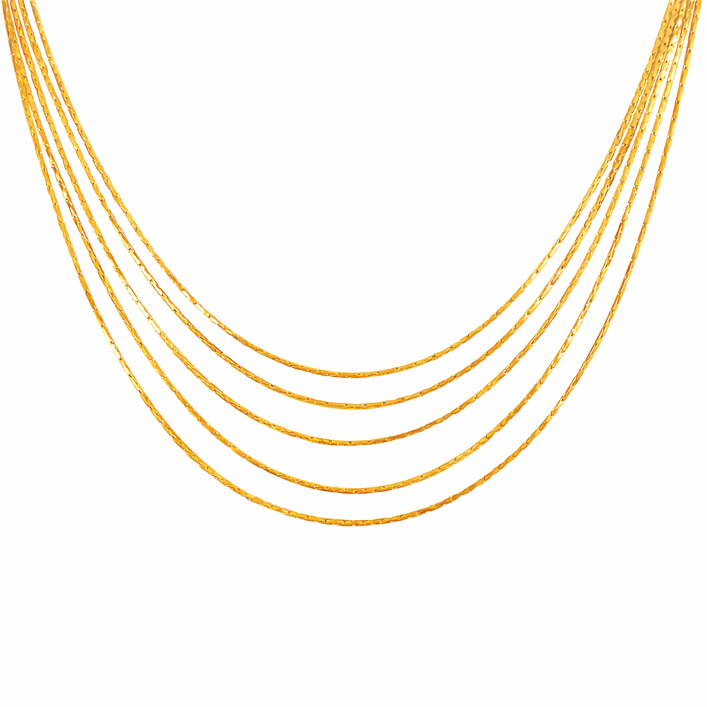 Signature Golden Current™ Layered Chain Necklace- 316L Stainless Steel • 18K PVD Gold