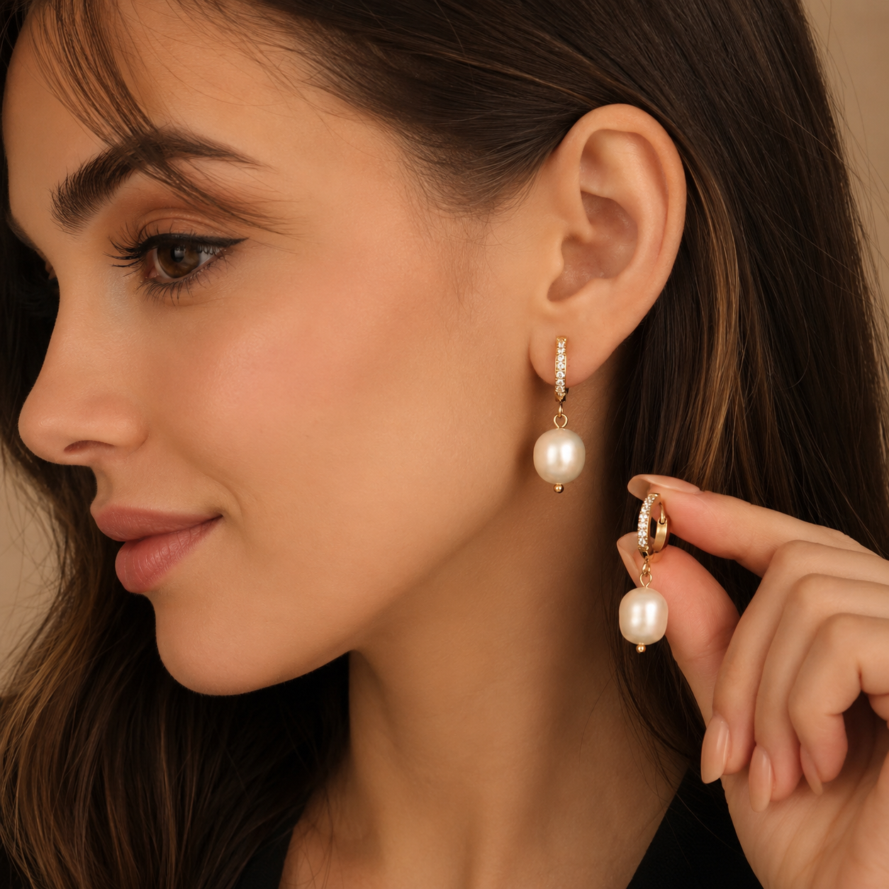 Core Pearl Radiance Huggie Earrings