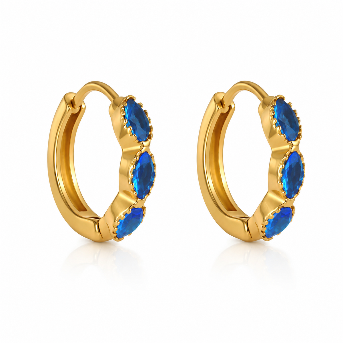 Core Color Pop Huggie Earrings | 18K PVD Stainless Steel | Pink or Blue