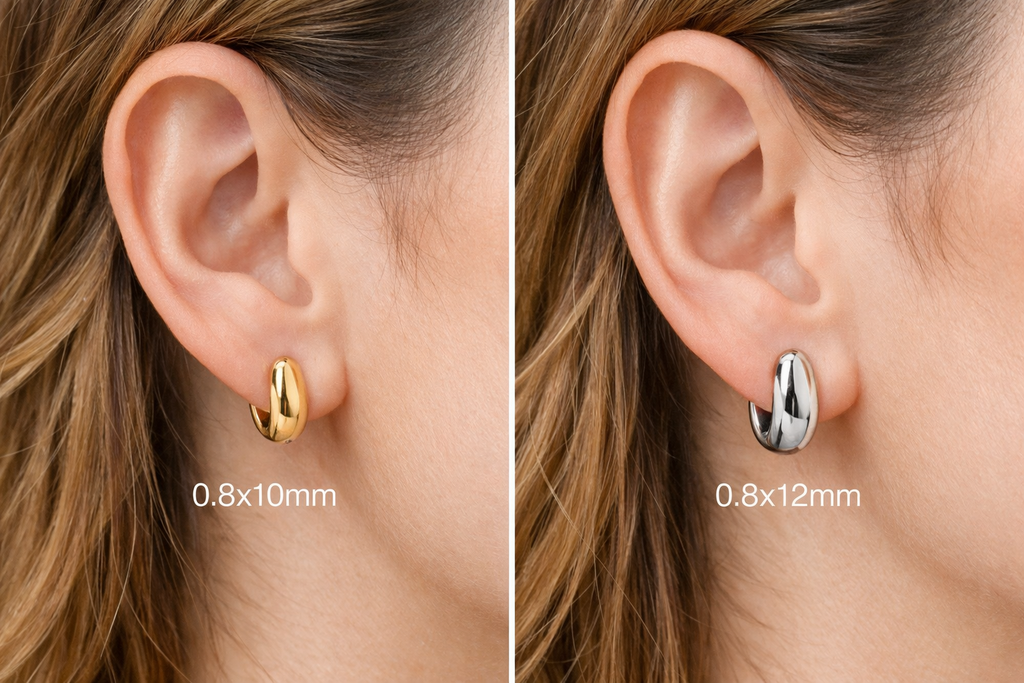 Signature Grace Hoops-  316L Stainless Steel • 18K PVD Gold