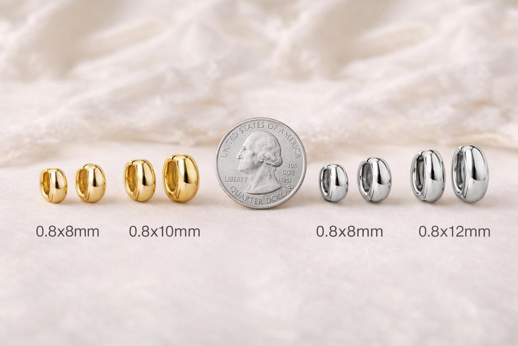 Signature Grace Hoops-  316L Stainless Steel • 18K PVD Gold