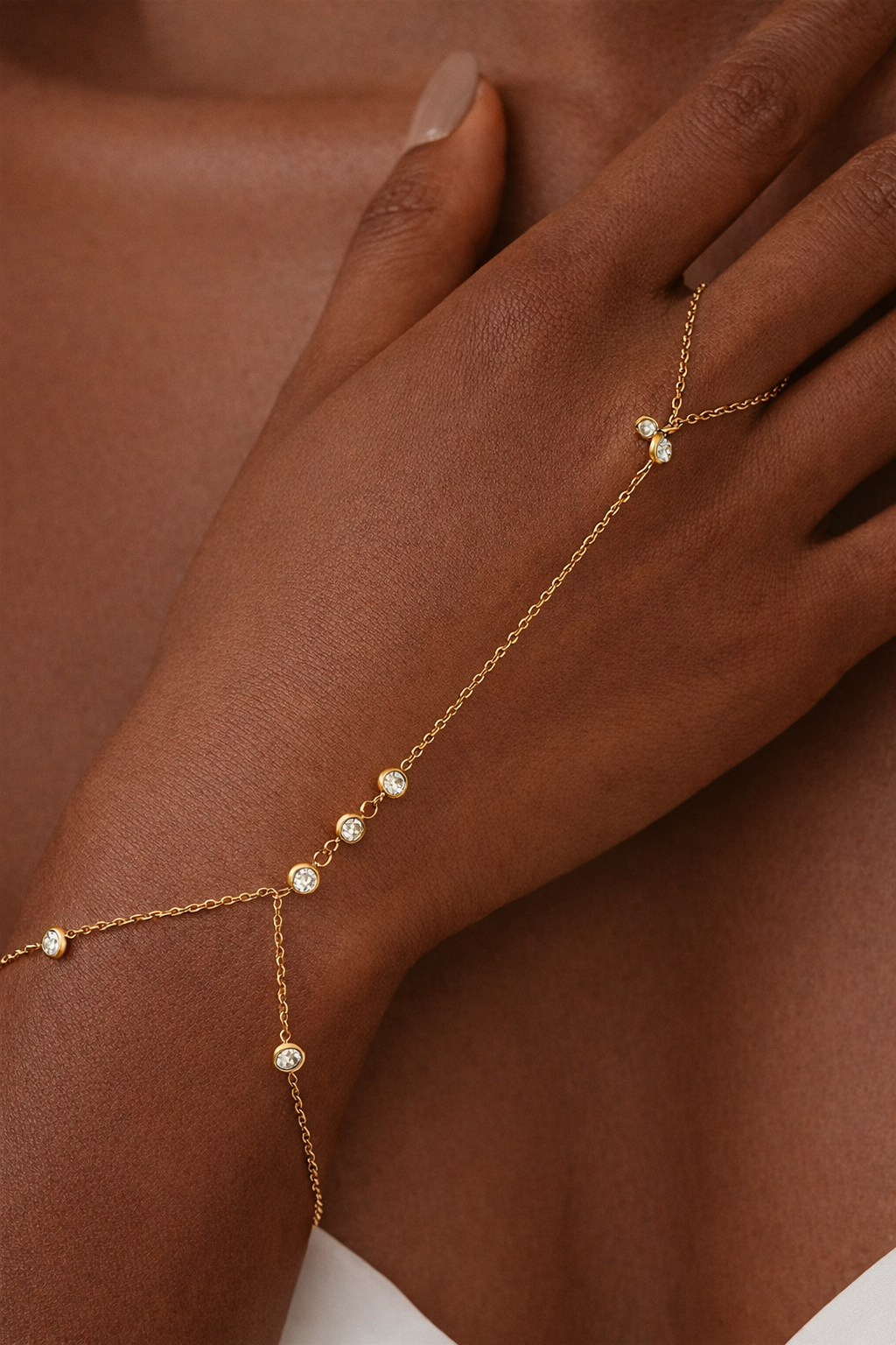 Core Lumine Hand Chain | 18K PVD Gold 304 Stainless Steel Waterproof Jewelry